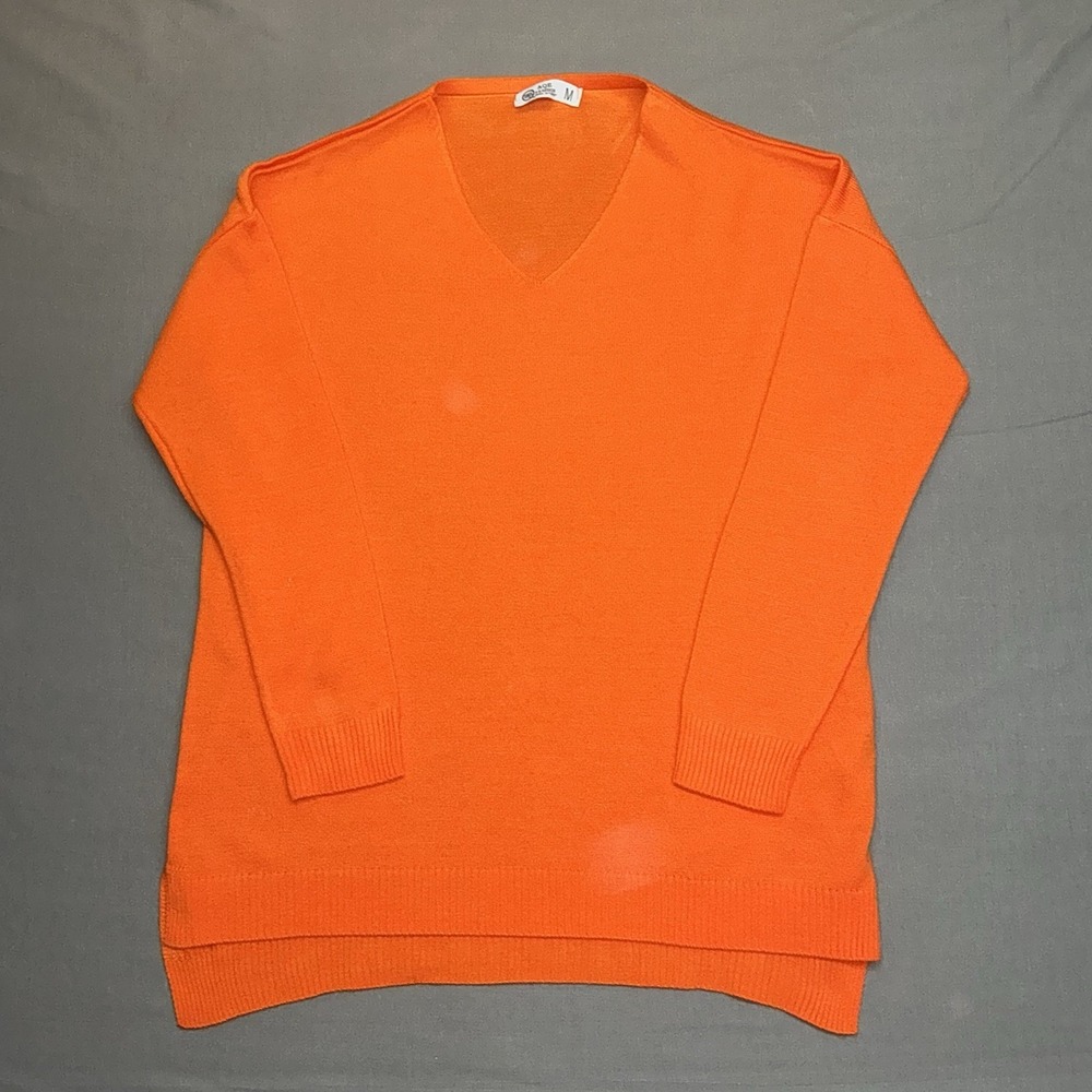 AQE Fashion Orange Long Sleeve Blouse Sz Medium Women's